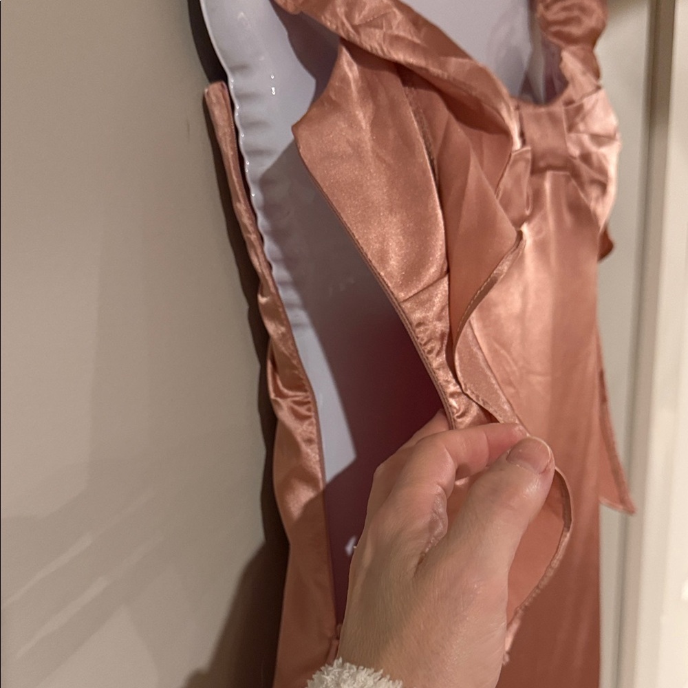 Elegant Satin Dress Blush color - Picture 6 of 7
